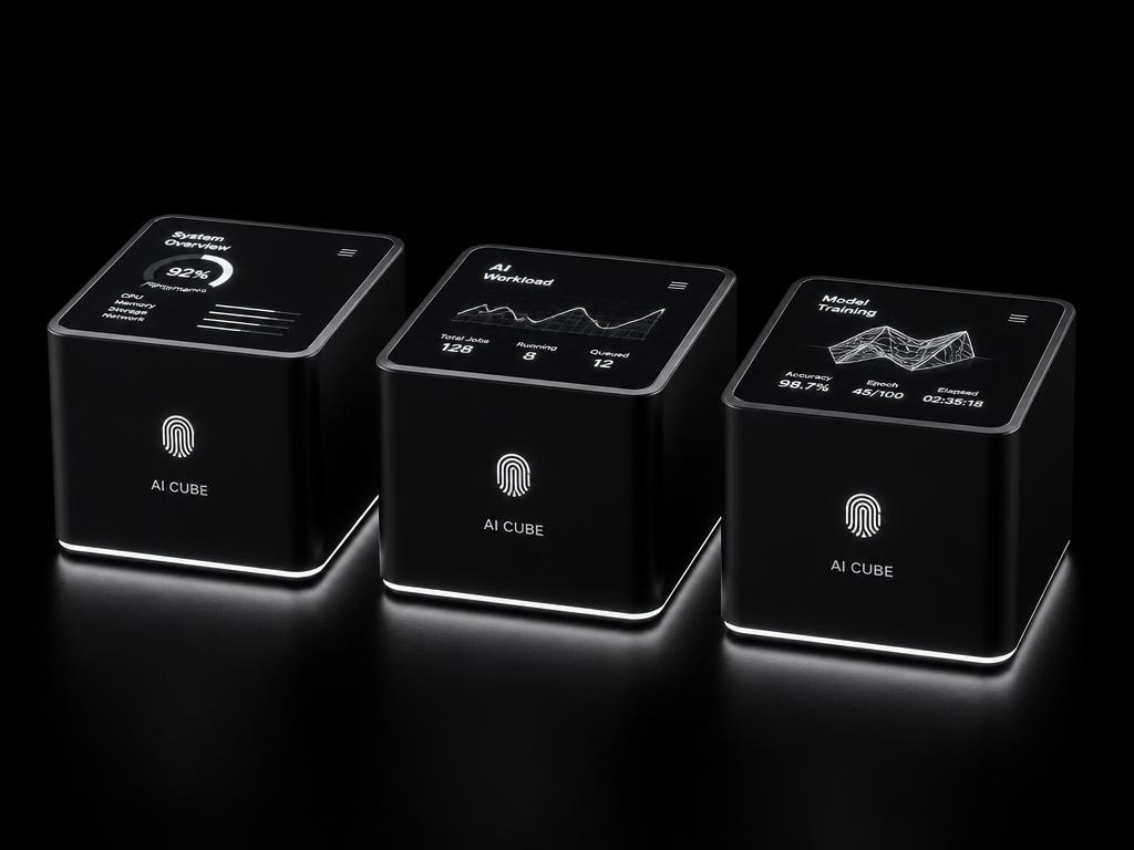 Three Auddi.ai cubes side by side for a team studio setup